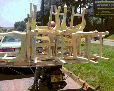 boda boda Kampala Uganda chairs