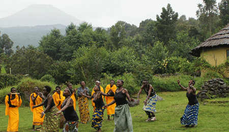 Mount Gahinga Lodge Mgahinga Uganda. Traditional Batwa dancing