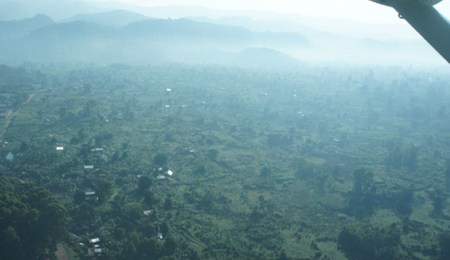 Aerial view of Kisoro. Entebbe to Kisoro with Aerolink