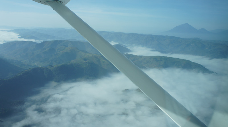 Aerial view. Entebbe to Kisoro with Aerolink