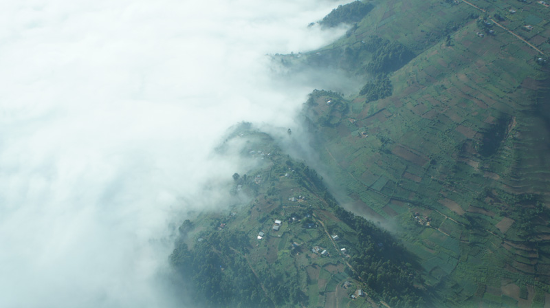 Aerial view. Entebbe to Kisoro with Aerolink