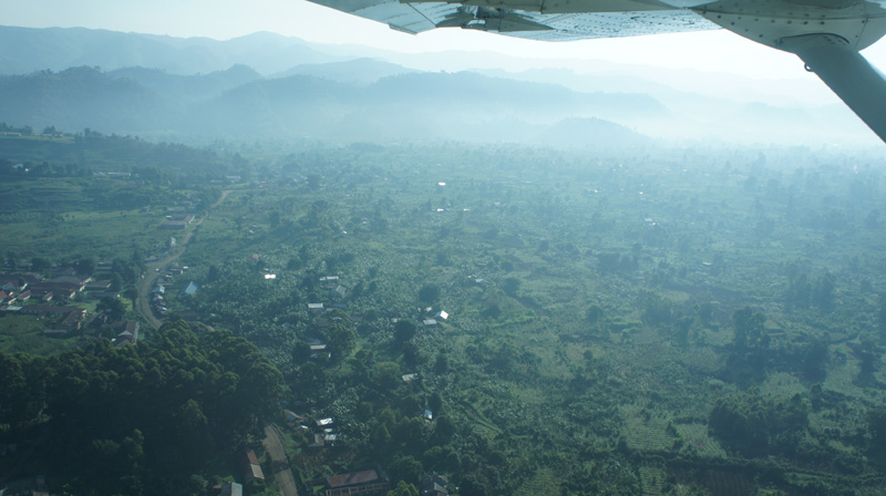 Aerial view of Kisoro. Entebbe to Kisoro with Aerolink. domestic flights uganda