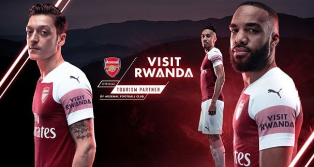 Arsenal players club shirt VisitRwanda. Photo. Arsenal FC