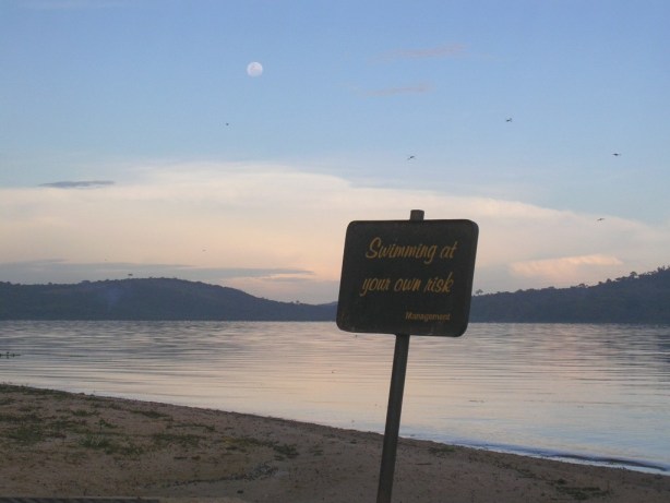 signpost at Munyonyo, Lake Victoria