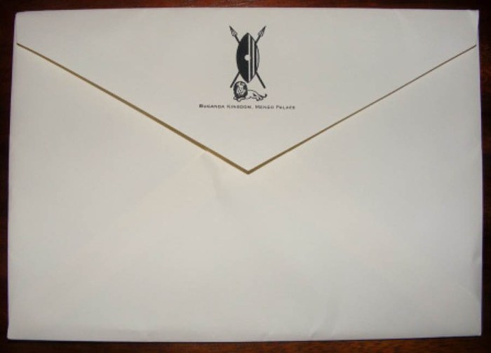 Buganda Kingdom wedding envelope