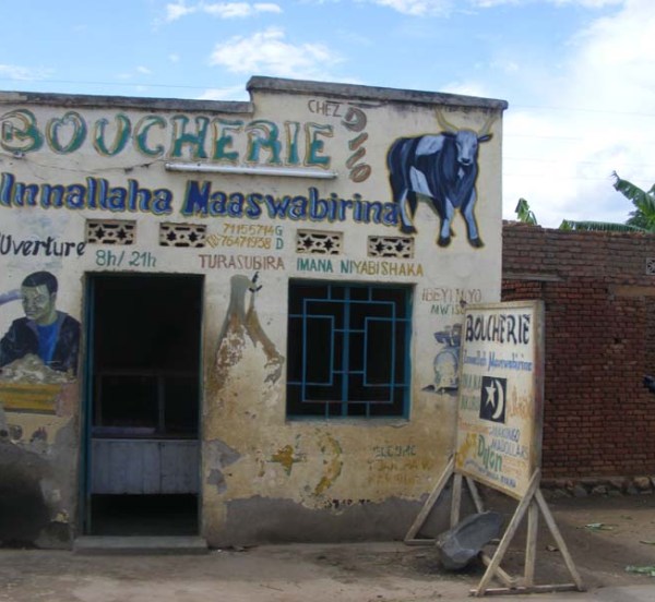 Burundi travel blog painted butcher's shop