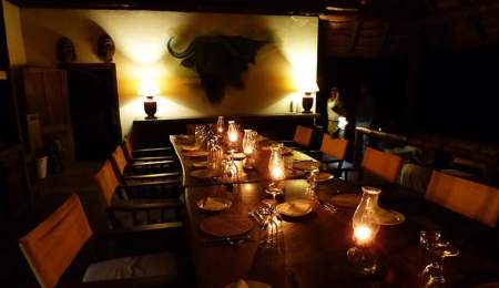 Candlelit dinner. Semliki Safari Lodge Uganda. Charlotte Beauvoisin