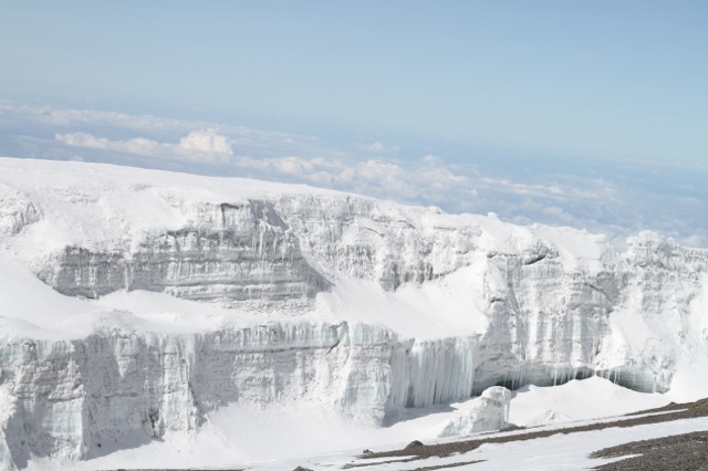 Glacier. How to climb Mount Kilimanjaro