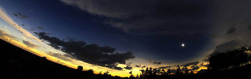 Uganda's total solar eclipse. Photo taken with fisheye lens by Lukasz