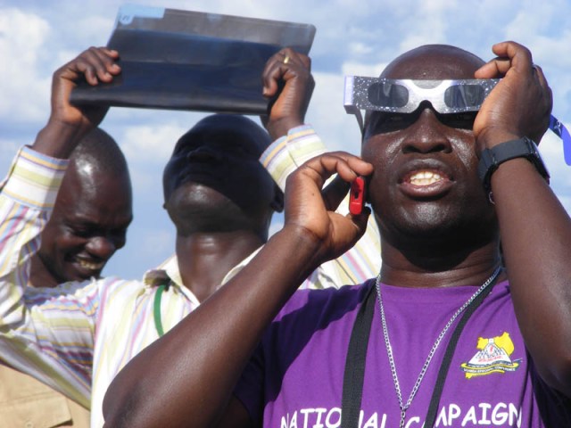 Solar Eclipse glasses Pokwero Uganda