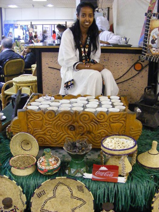 Ethiopian coffee ceremony, Addis Ababa Airport