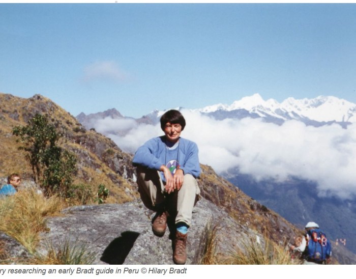 Hilary researching an early Bradt guide in Peru © Hilary Bradt