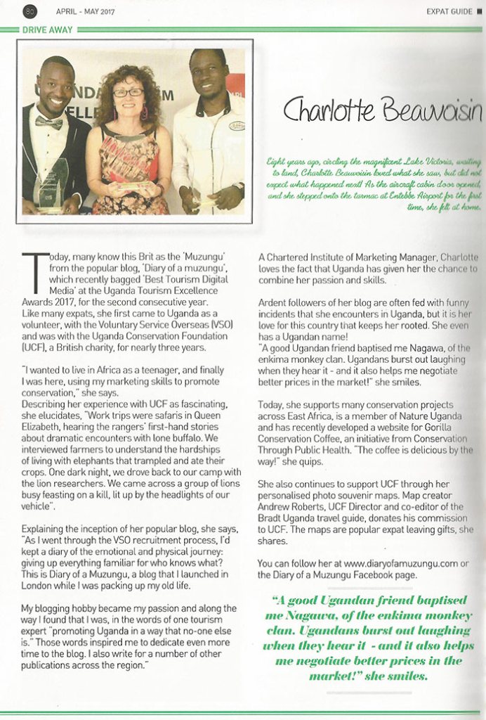 Interview with Charlotte Beauvoisin. Expats in Uganda Magazine