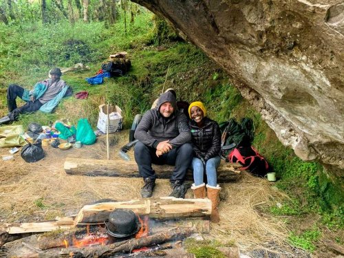 Jean and Adolfo. Hiking Mount Elgon, Uganda