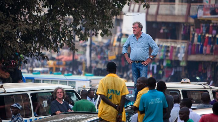 Jeremy Clarkson downtown Kampala. Top Gear