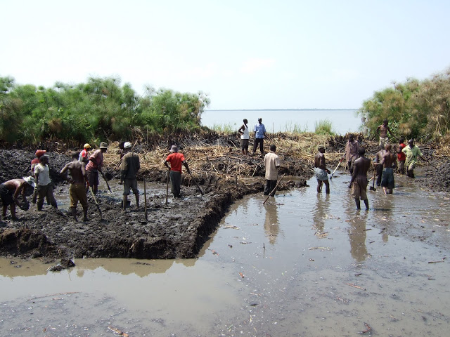 Kahendero site clearance, Uganda. ex-poachers