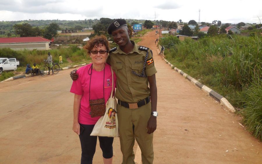 Kampala Hash House Harriers at Oraba border. policeman West Nile