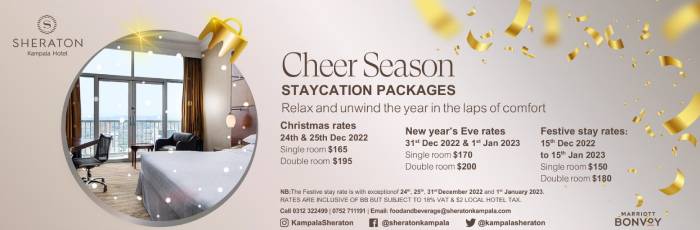 Kampala Sheraton Hotel Christmas staycation packages 2022