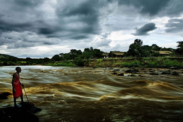 Karen Blixen Camp seen from the river mara north conservancy