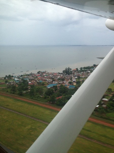 Taking off from Entebbe International Airport Uganda with Aerolink