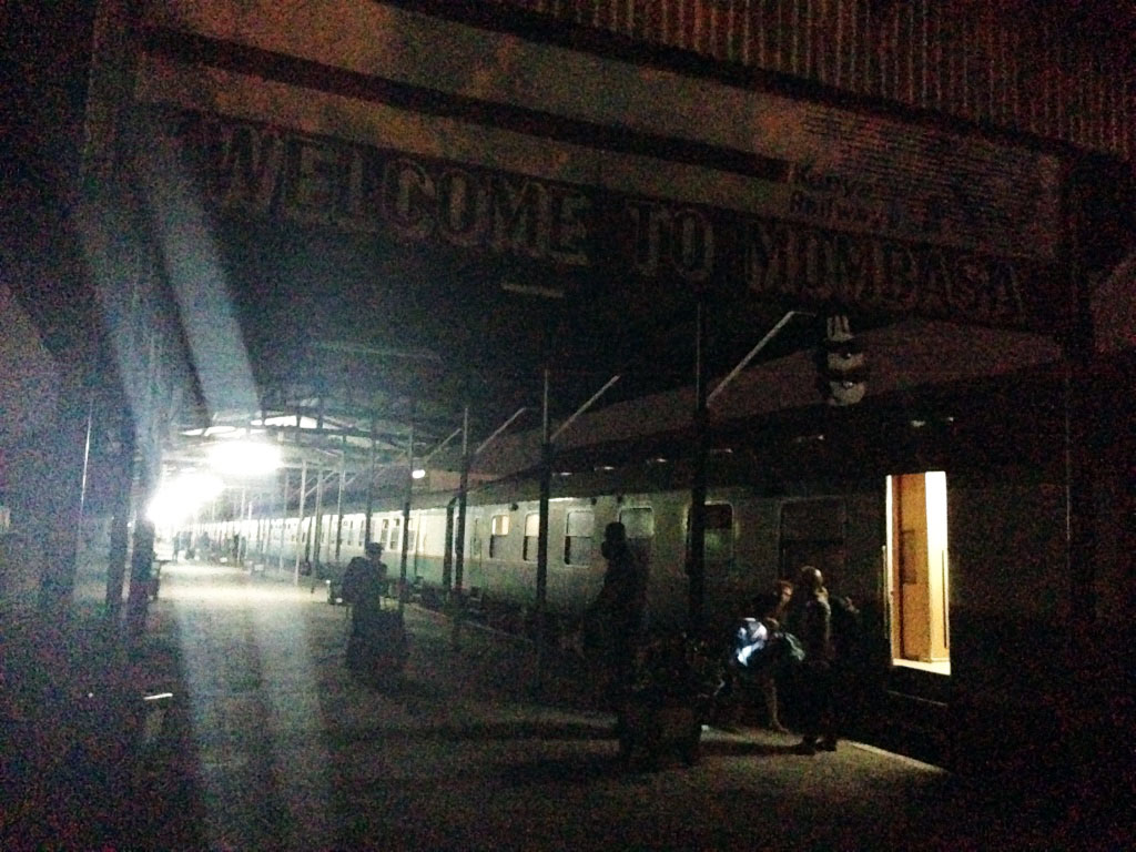 Lunatic Express Mombasa station at night