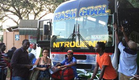 Mash bus leaves from National Theatre, Kampala destination Nairobi