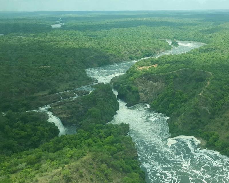 Aerial view Murchison Falls, Uhuru Falls, Wild Frontiers Uganda