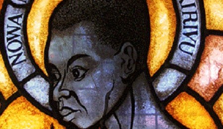 Namugongo Martyrs Day Uganda. Catholic Basilica stained glass