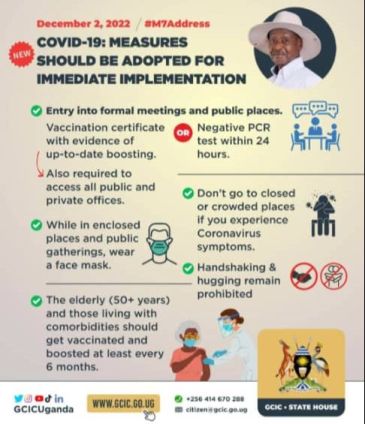 new COVID-19 public health measures Uganda December 2022