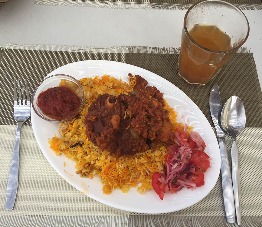 mutton biryani, Forodhani Restaurant, Old Town Mombasa 