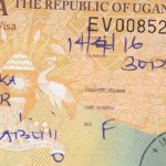 Passport stamps Cyanika border Uganda