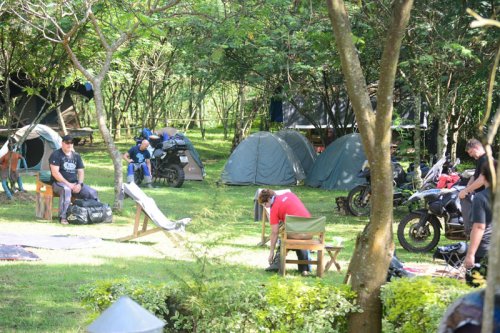 Red Rocks Campsite biker guests. Musanze Rwanda