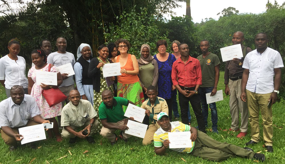 Happy course participants. Diary of a Muzungu marketing training. RuwenZori View Guesthouse Fort Portal