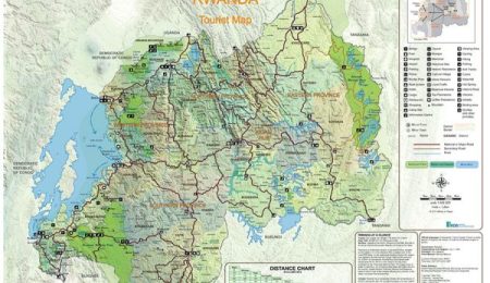 Rwanda tourist map. Rwanda Development Board