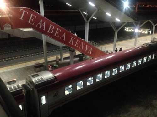 SGR train Madaraka Express. Nairobi station