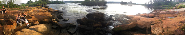 Panorama of the Nile below The Haven Jinja