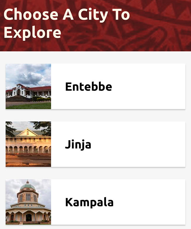 Uganda’s Built Heritage. CCFU app screenshot