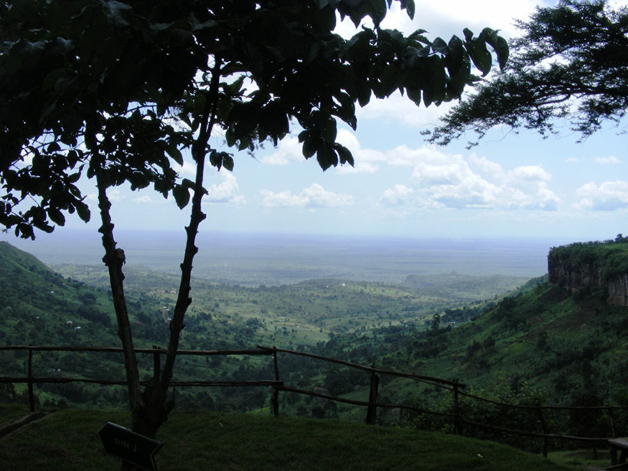 view across plains from Sipi Falls Eastern Uganda