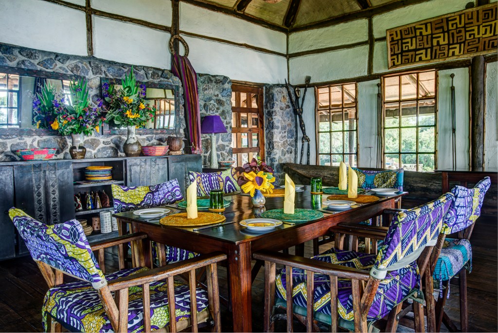 dining room Virunga Lodge luxury gorilla safari