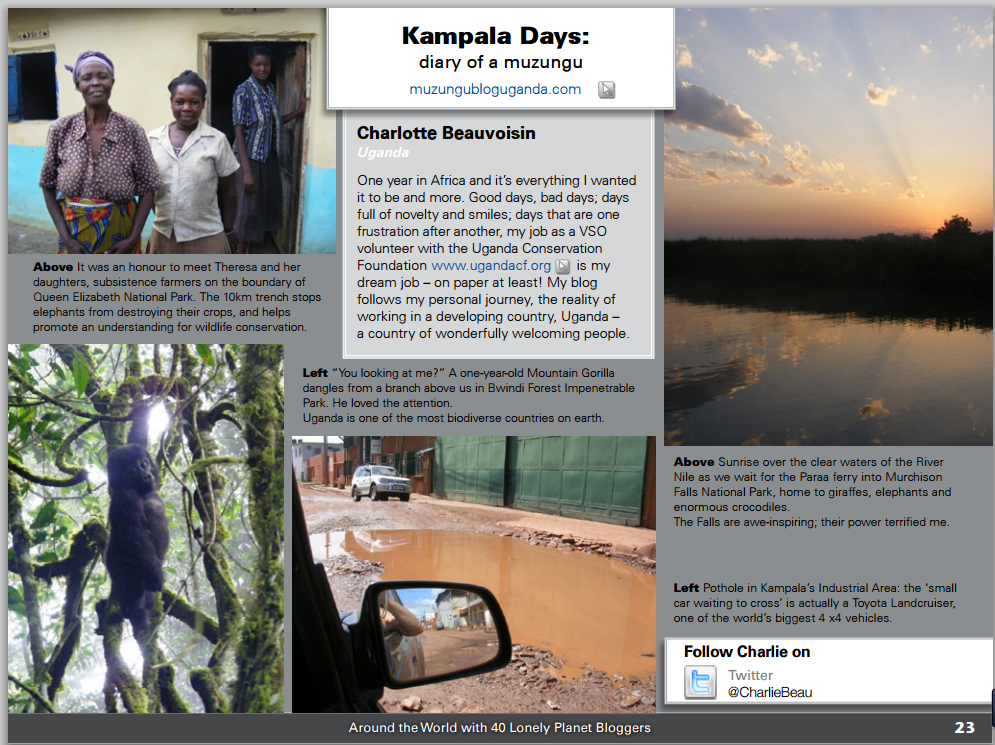 Diary of a Muzungu Lonely Planet Featured Blogger. Lonely Planet Uganda